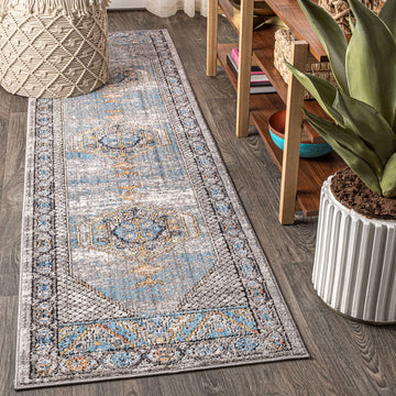 Izmit Geometric Vintage Medallion Area Rug